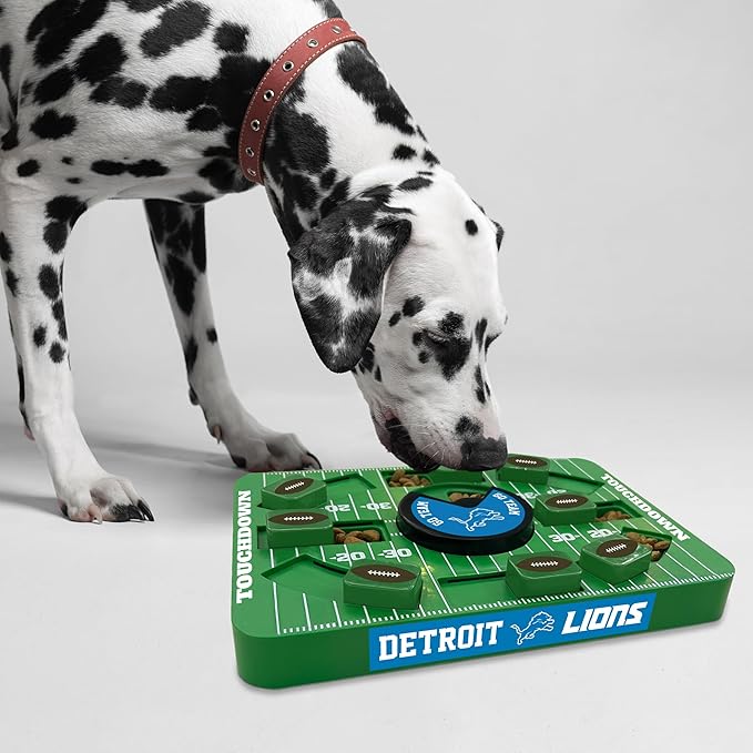 Pets First NFL Detroit Lions Large Puzzle Toy, Dog Puzzle Treat Toy, New Large Size, Interactive Dog Treat Toy, Dog Slow Feeding Toy