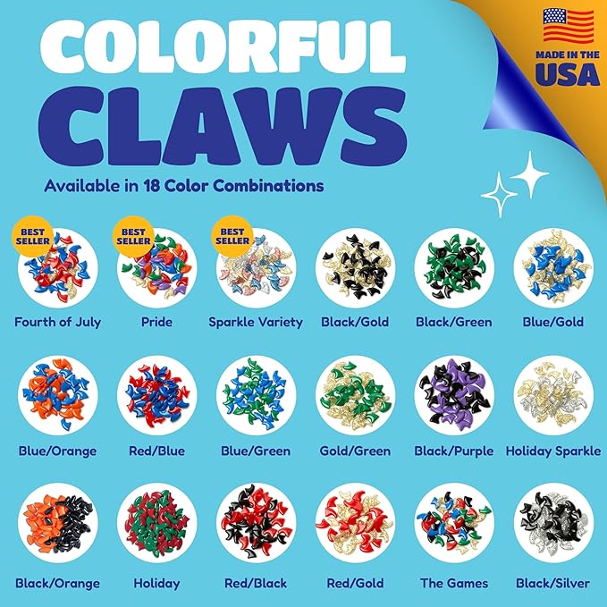 Soft Claws Nail Caps for Cats Made in USA - 40 Cat Claw Caps for 4-6 Weeks of Protection - Long-Lasting Cat Scratch Deterrent for Furniture - Holiday (Silver & Gold Sparkle), Large