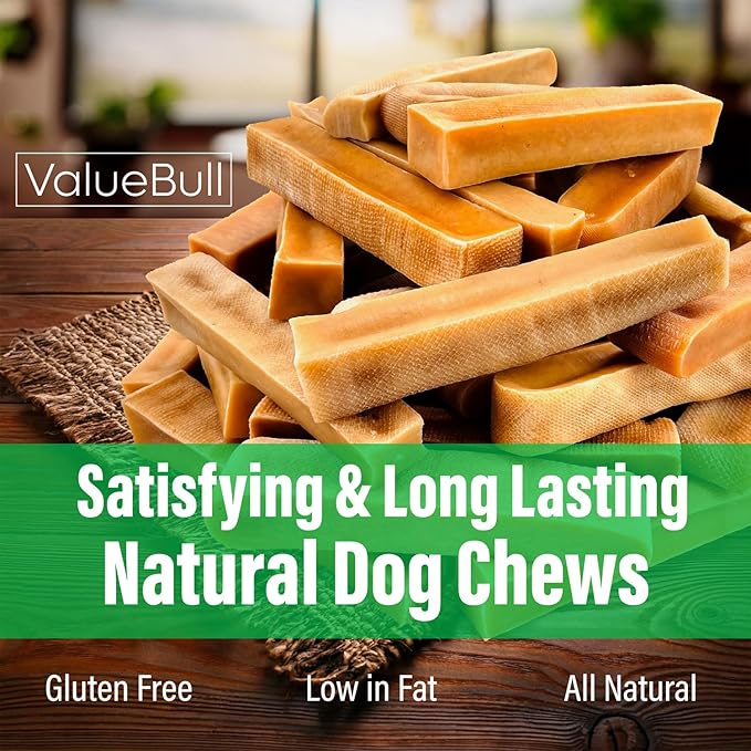 ValueBull Himalayan Yak Cheese Dog Chews, Medium, 10 ct - Long Lasting for Aggressive Chewers, All Natural, Healthy & Safe, Low Odor Nepal Yak Milk Chews