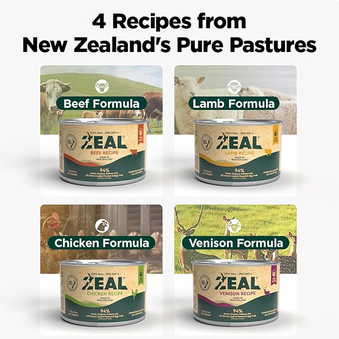 ZEAL New Zealand Wet Cat Food – High Protein, Grain-Free with Superfoods (Venison, 3.17oz Can, 24-Pack)