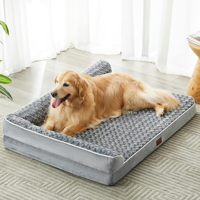 BFPETHOME Orthopedic Dog Beds for Large Dogs-Waterproof Sofa Pet Bed with Removable Washable Cover, Big Dog Bed with Waterproof Lining and Nonskid Bottom,Pet Bed for Large Dogs