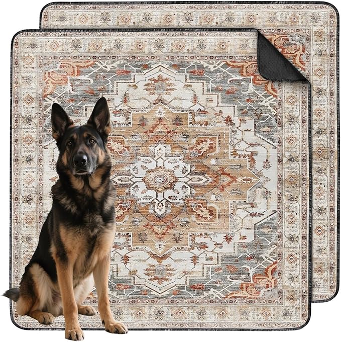 Washable Pee Pads for Dogs 2 Pack, Absorbent Reusable Puppy Pads Waterproof, Leakproof & Non-Slip Whelping Pad, Potty Training Pads for Dogs Playpen Mat 48x48