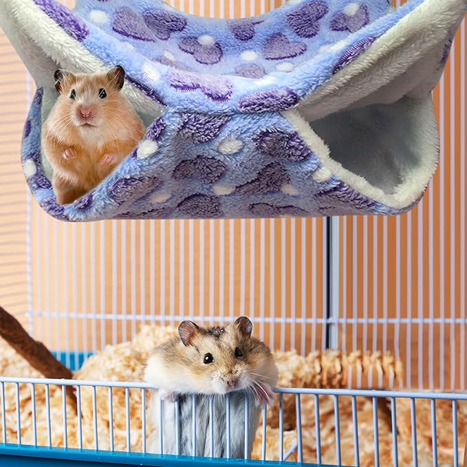 4Pcs Rat Guinea Pig Hanging Hammock Ferret Hanging Bed Pet Cage Hammock Accessories for Small Animals Chinchilla Parrot Sugar Glider Ferret