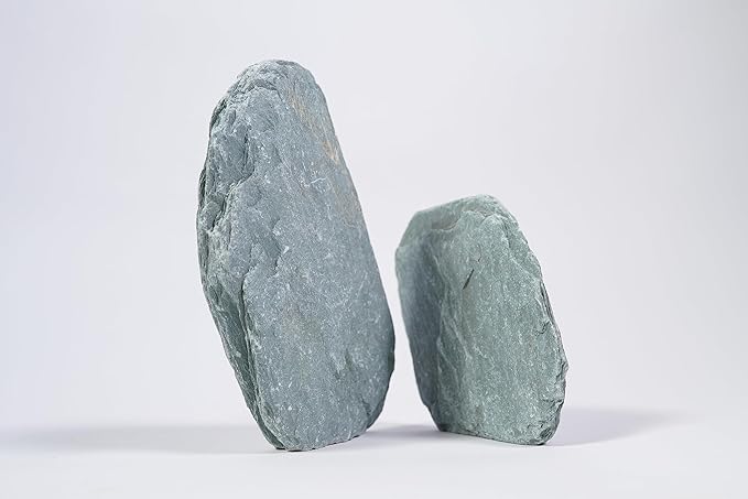 LANDEN River Slate Stone Natural Rocks(18lbs, 3~9 inches,13pcs) for Aquariums, paludariums, Terrariums, Reptile, and Amphibian Enclosures Decorative of Stream's Caves and Caverns