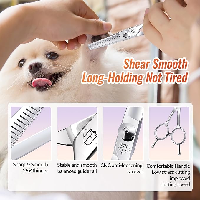 Dog Grooming Scissors: 4.75" Pet Thinning Shears Made Of Advanced Stainless Steel Alloy for Trimming Dogs Cats and Other Pets Face and Paws