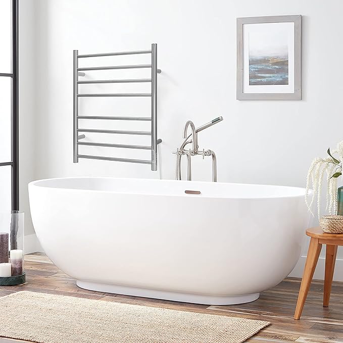 KEG Towel Warmer Wall Mounted with Built-in Timer 8 Bars Electric Stainless Steel Heated Towel Racks for Bathroom, Hot TW-8-PC Towel Warmer 8 bars polish chrome