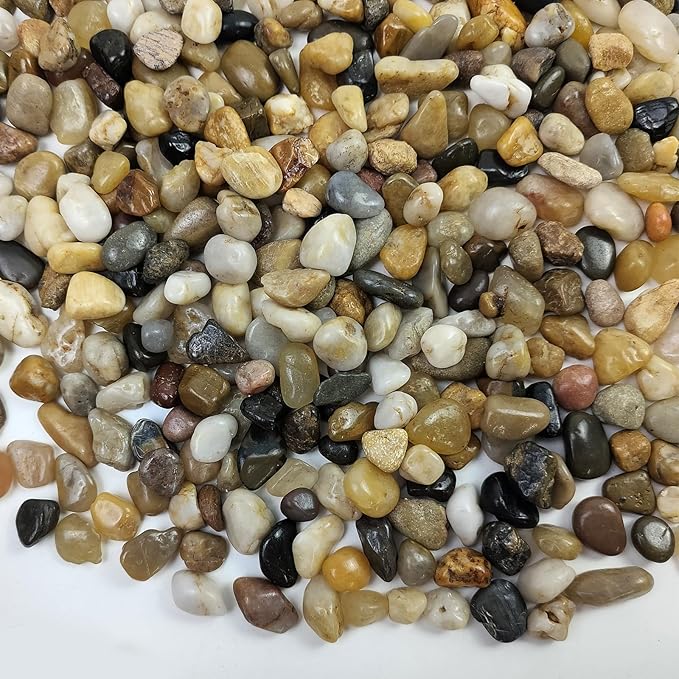 10 lbs Aquarium Pea Gravel, 3/8 Inch Polished Pebbles. Decorative Stones River Rocks for Succulent Soil Cover, Fish Yank, Vase and Outdoor Garden Landscaping