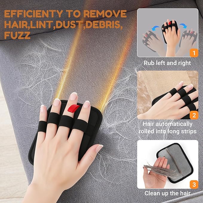 1PCS Pet Hair Remover Glove,Electrostatic Pet Hair Removal,Reusable Cat & Dog Hair Removal for Couch,Furniture,Clothing & Bedding,Carpet,Car Seat...Lint Mitt for Pet Hair,Upgraded Fur Remover Tool