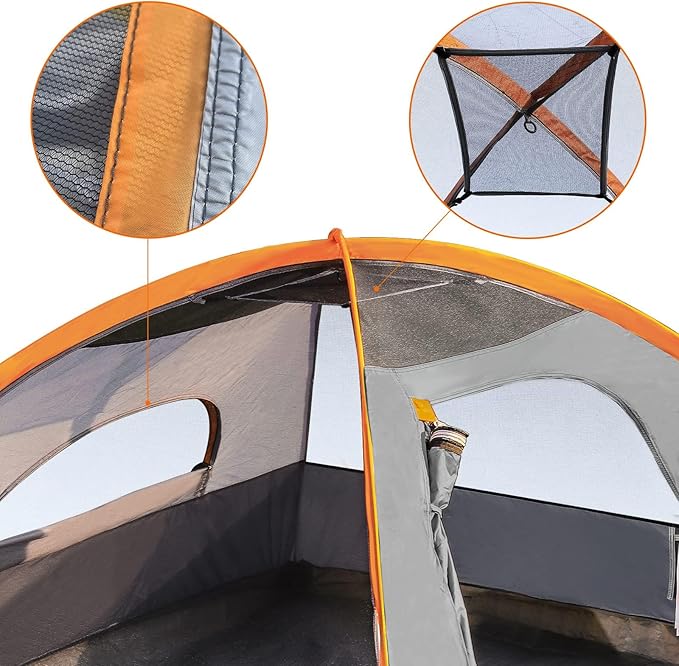 Amazon Basics Camping Tent, 3-Season Dome Design with Rainfly
