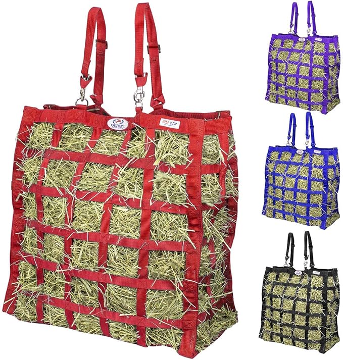 Derby Originals Easy Feeder Horse Hay Bag with Super Tough Bottom and 1 Year Warranty, red, 3"x3.5"