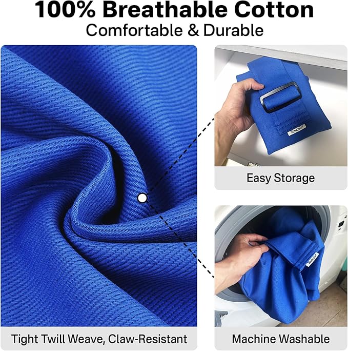[Cozy Travel] Cat Carrier Pouch, Soft Cat Carrier for Small Cats, Kitten Carrying Bag, Restraint Bag for Nail Trimming, Vet Visits, Giving Meds, Car Travel - Klein Blue Upgrade