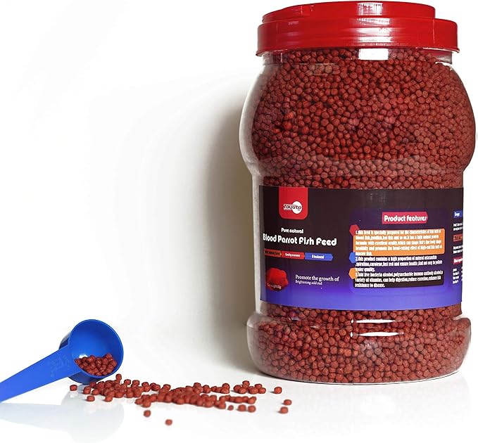 1kg Parrot Pellets Food Color-Enhancing Red Parrot Cichlid Fish Feed Food (1 kg Parrot Fish Pellets)