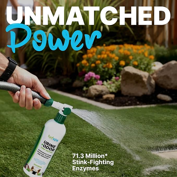 Urine & Odor Turf Detox: Mango Gallon Refill of Professional Enzyme Cleaner & Odor Eliminator for Artificial Grass, Turf, Concrete, Patio & Kennels, Pet Urine Enzymatic Cleaner for Dogs & Cats