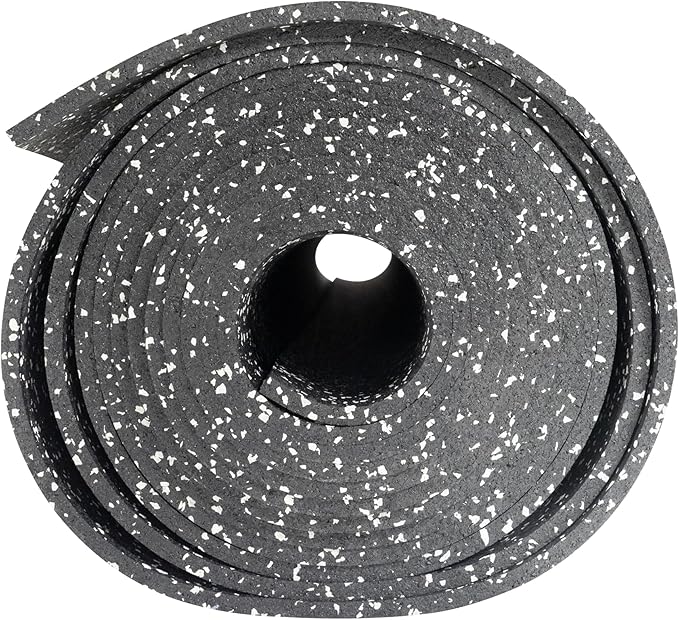 Playsafer Genaflex Rubber Gym Floor Mat, Heavy Duty Commercial Protective Gym Flooring Roll - 8mm Thick (10% Grey, 4' X 10')