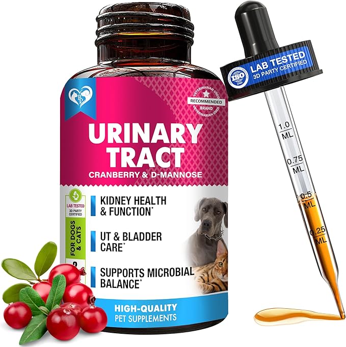 Beloved Pets Cat & Dog Urinary Tract Infection Treatment & Natural UTI Medicine Cranberry-Kidney+Bladder Support Supplement - Best Prevention Incontinence, Bladder Stones