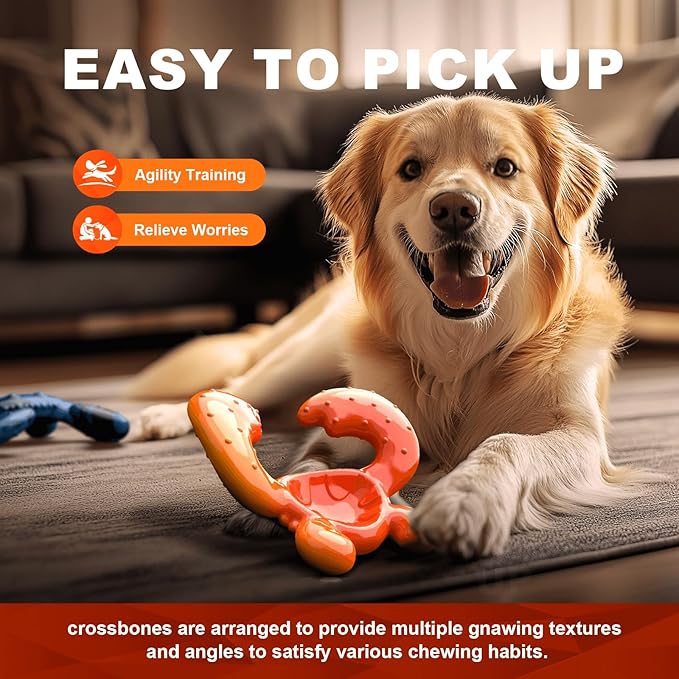 Dog Chew Toy for Aggressive Chewers – Durable Nylon Material, Tough Interactive Dog Toy for Large and Medium Dogs, Perfect for Teeth Cleaning and Gum Health, Christmas Birthday Gifts for Dogs