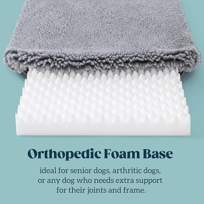 Stoutwool 4" Indestructible Dog Bed - Orthopedic Chew Proof Dog Crate Pad - Fluffy Kennel Mat for Aggressive Chewers - Ideal for Large Breeds & Fits 42-Inch Crate - 41"x27", Charcoal