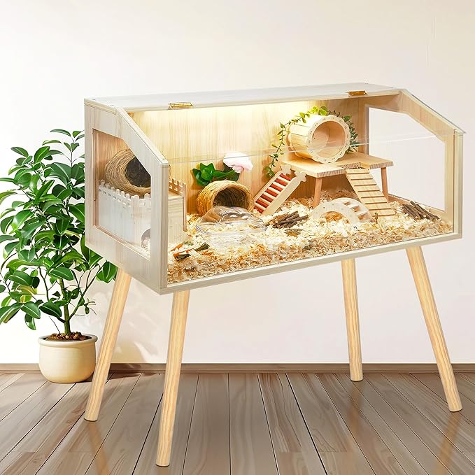 Prolee Hamster Cage with Legs, Guinea Pig Cages Chew Proof, Hamster House, Hamster Cages and Habitats, 48" L x 20" W x 47.6" H