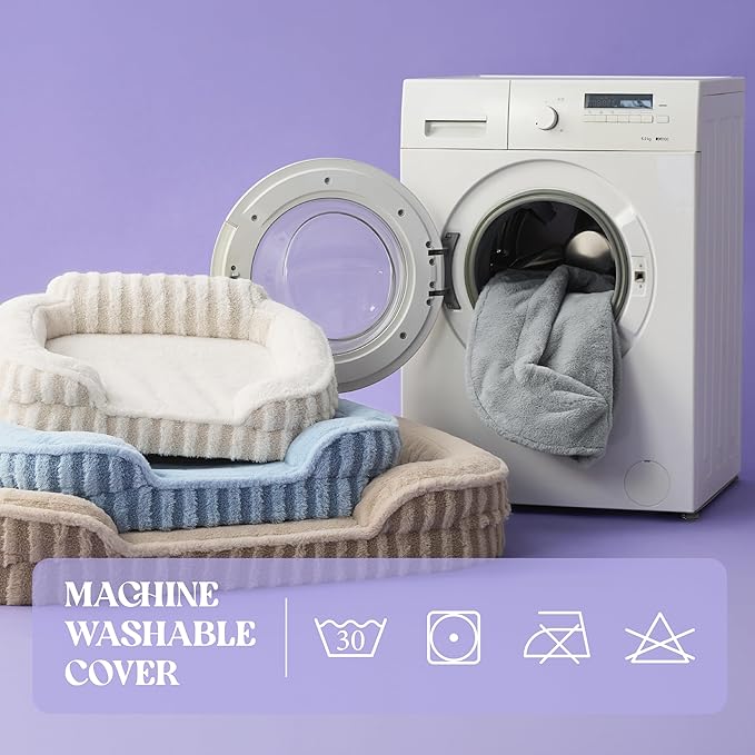 LE SURE Cute XL Dog Beds, Orthopedic Waterproof Dog Bed for Extra Large Dogs, Non-Slip Bottom and Egg-Crate Foam Big Pet Couch Sofa with Washable Removable Cover, Hazel