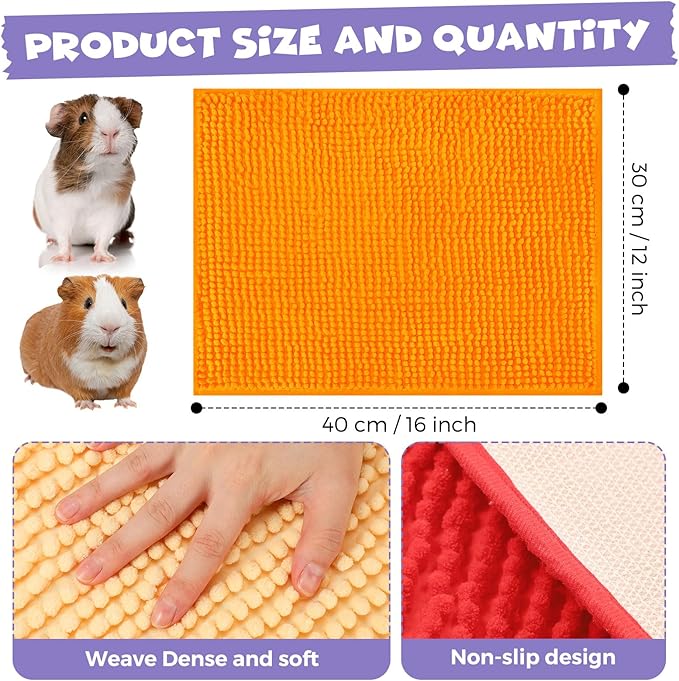 Barydat 8 Pcs Guinea Pig Cage Liner for Guinea Pig Cage Bedding Reusable Rabbit Mat Pad Washable Training Pad Animal Sleeping Bedding Mat