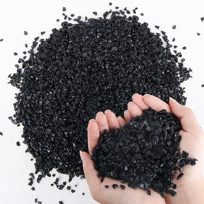 7lb Black Cactus Pea Gravel Rocks,1/4 Inch Pebbles for Indoor Plants, Natural Succulent Rock and River Rocks Decorative for Aquariums, Vases, Outdoor Gardening, Top Dressing for Potted Plants