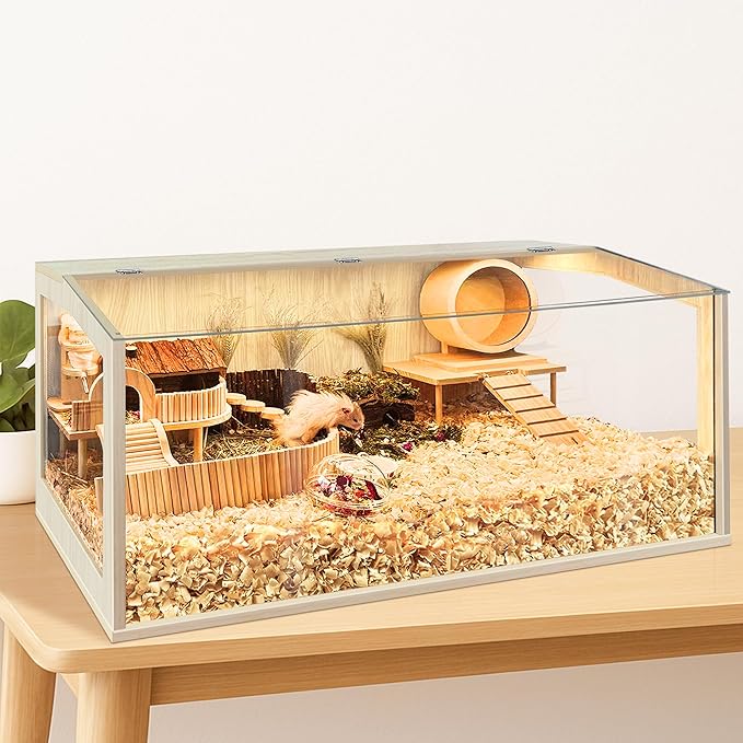 Prolee Hamster Cage Chew Proof, Guinea Pig Cages, Mice and Rat Habitat Openable Top, Hamster Habitat Solid Built