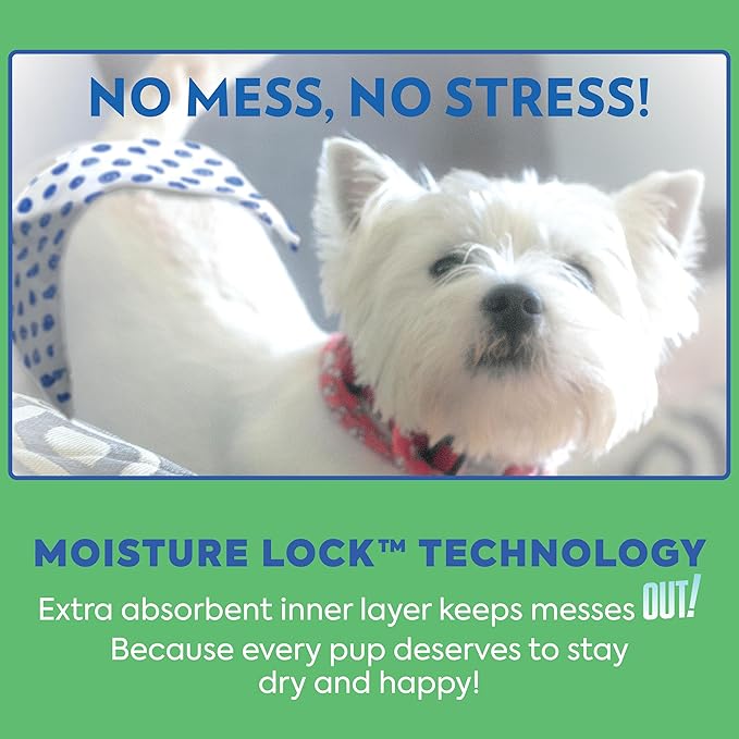 Out! PetCare Disposable Male Dog Wraps, Puppy Pee Wraps, Belly Bands for Dogs, Leak Proof, Wetness Indicator, Puppy and Doggie Diaper for Peeing, XS/Small, 96 Count