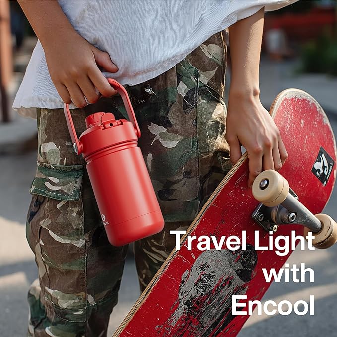 Kids Insualated Water Bottle with Straw - 12oz Stainless Steel Water Bottle with Dual Spouts, Leak-Proof, BPA-Free, Double Wall Vacuum Keeps Cold for 24 Hours for Sports, Travel, School (Black Night)