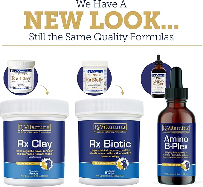 Rx Vitamins Amino B Plex Cat & Dog Supplement - Vitamin B Complex Liquid Plus Amino Acids for Dogs & Cats - Appetite Booster and Weight Gainer Cat & Dog Vitamins - 2 oz