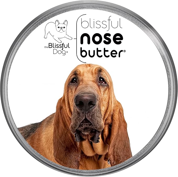 The Blissful Dog Bloodhound Nose Butter for Dry, Cracked Skin, Lick-Safe Dog Nose Balm with Moisturizing Shea Butter, Almond, Olive, and Essential Oils, Pet Supplies, Uncented, 8 oz.