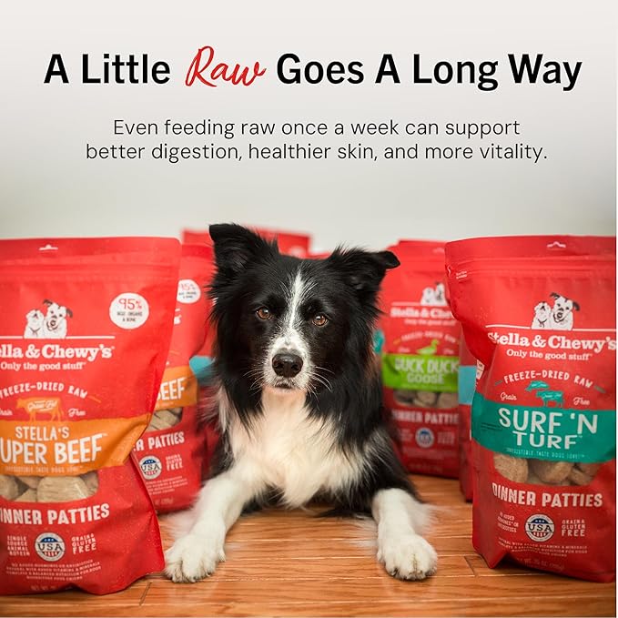 Stella & Chewy's Freeze-Dried Raw Dinner Patties - Dandy Lamb Recipe - High Protein Grain-Free Puppy & Dog Food - Perfect For Picky Eaters - 25 oz