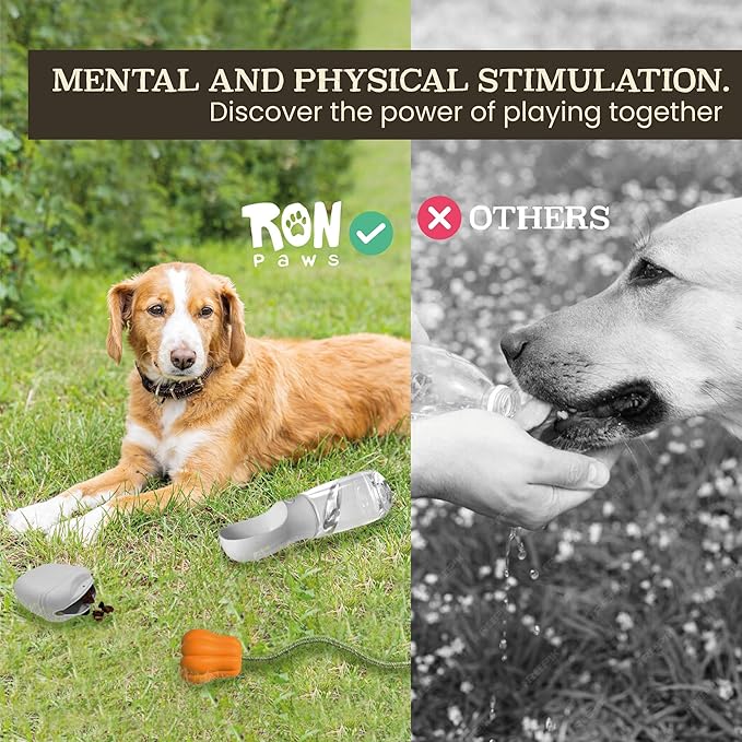 Ultimate Dog Walk & Train Kit - Silicone Dog Treat Pouch - Tug Ball - Portable Water Bottle for Dogs - Ideal Gift for First Time Pet Owners - Training Pouch