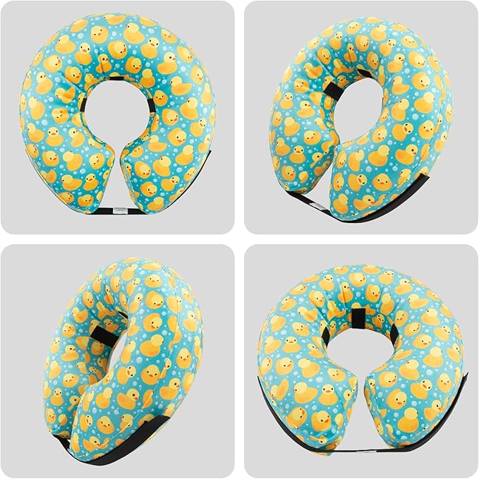 CuteBone Inflatable Soft Dog Cone with Removable Fleece Covers for Small/Medium/Large Dogs and Cats After Surgery GWB04S