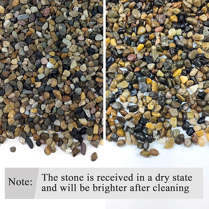 10LB Pea Gravel for Landscaping,1/4 Inch Aquarium Gravel. Decorative River Rocks for Fish Tank Succulent Vase Cactus Bonsai Plant Soil Cover and Outdoor Landscaping Rocks