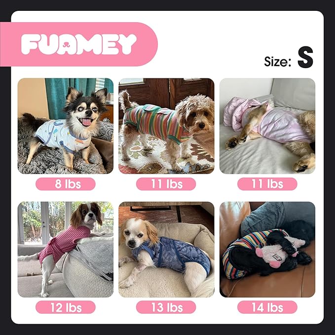 FUAMEY Dog Recovery Suit Male,Dogs Surgery Neuter Suits Puppy Spay Shirts for Female Protect Dog's Skin Anti Licking Abdominal Wounds Doggie Onesie Pet Bodysuit Alternative to Cone Black S