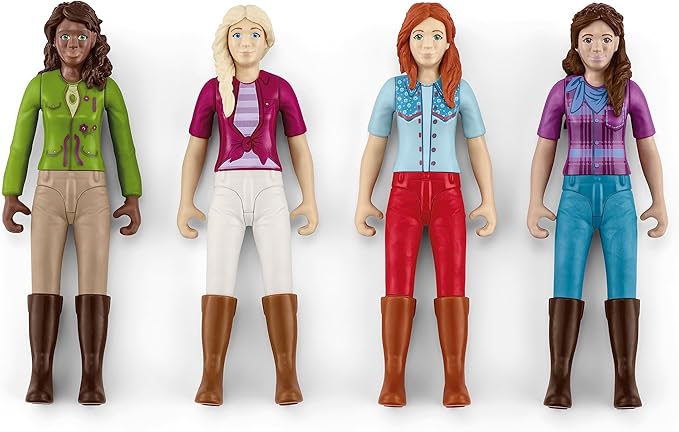 Schleich Horse Club - Complete 40PC Horse Club Rider Playset - Hannah, Sofia, Lisa and Sarah Poseable Rider Figures with Horses and Riding Accessories - Equestrian Toy Set for Kids Ages 5+ | 72221