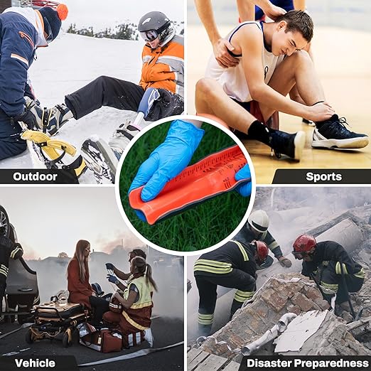 RHINO RESCUE First Aid Splint 36" X 4.3" Orange-Gray, Keep Bones in Position (2, Folded)