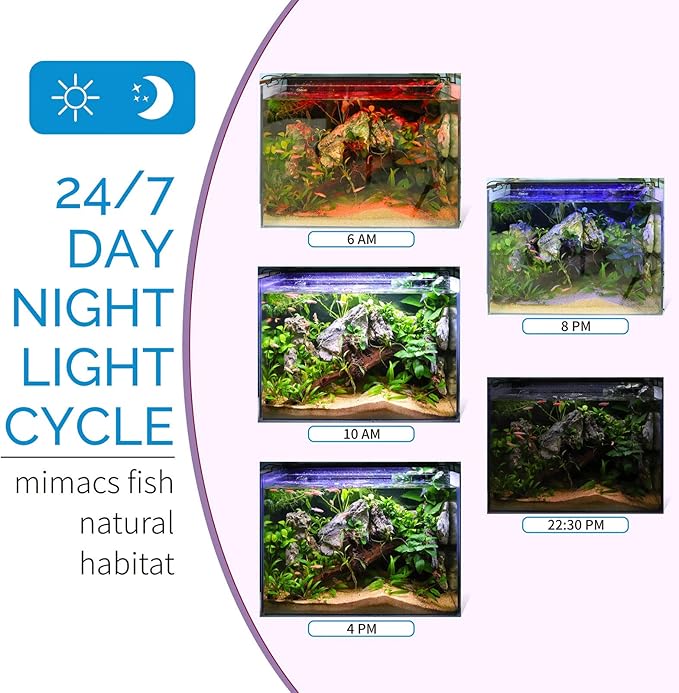 hygger Advanced LED Aquarium Light with Timer, 24/7 Lighting Cycle & DIY Mode, Full Spectrum Fish Tank Light for 18-24 in Freshwater Planted Tank
