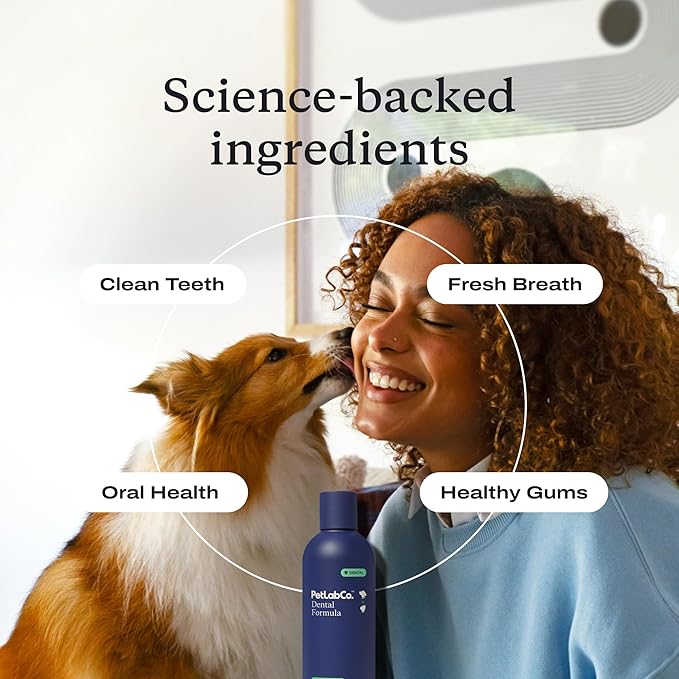 PetLab Co. Dog Dental Formula - Keep Dog Breath Fresh and Teeth Clean - Supports Gum Health - Water Additive Dental Care Targets Tartar - Packaging May Vary
