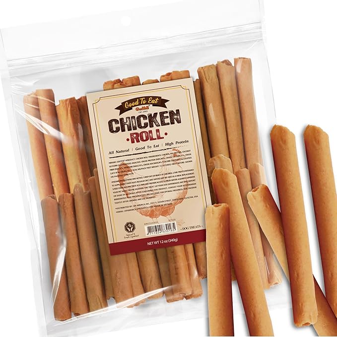 Gootoe Chicken Dog Treats – Chicken Roll 12oz – All Natural, Grain-Free, Low Fat, Premium Training Chews, Healthy & Easily Digestible