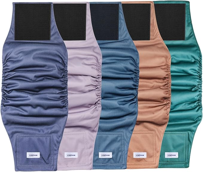 Reusable Dog Diapers Male, Premium Washable Belly Bands for Male Dogs Small, Pack of 5, High Absorbing Male Dog Wraps for Doggie & Puppy in Incontinence or Excitable Urination and Training(S)