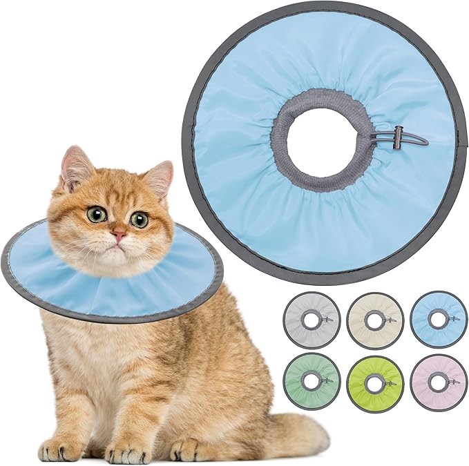 Lightweight Cat Cone Collar Soft, Soft Comfortable Cat Recovery Collar After Surgery, Elizabethan E Collar for Cats, Cone for Cats to Stop Licking (Baby Blue, Small)