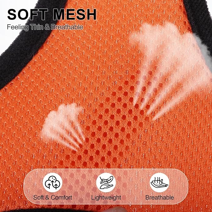 BINGPET No Pull Dog Harness,Soft Mesh Breathable All Weather Vest Harness,Safety Protection Design Durable Adjustable Step-in Easy Walk Dog Harness for Small Medium Large Dogs(Orange,XS)