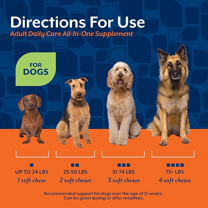 NaturVet All-in-One Adult Dog Daily Care, 10-in-1 Supplement Dog Soft Chews for Mobility, Skin, Digestion, Teeth, Cognition, Eyes, Hickory Smoked Bacon Flavored Pet Supplement for Dogs, 60 Count
