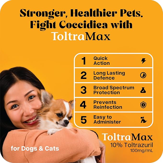 Toltrazuril 10.0% for Horses, Dogs, Cats, 60mL/2 Ounce, for Non-Food Chain Animals