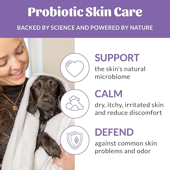 Skout's Honor Probiotic Dog Shampoo & Conditioner with Avocado Oil & Omega-3s, 97% Natural, Paraben & Sulfate-Free, Cruelty-Free, 16oz, Lavender