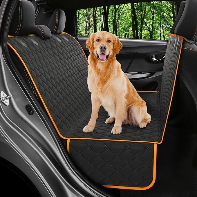 XL Dog Car Seat Cover for Back Seat, Waterproof Hammock for Car, SUV & Truck, Non-Slip Backseat Cover for Dogs, Heavy-Duty Dog Hammock Style Seat Protector Pets, Easy to Install & Clean