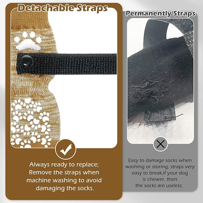 EXPAWLORER Anti Slip Dog Socks to Prevent Licking Paws, Dog Shoes for Hot Pavement, Dog Booties for Small Medium Large Senior Dogs, Traction Control Boots & Paw Protectors for Hardwood Floors