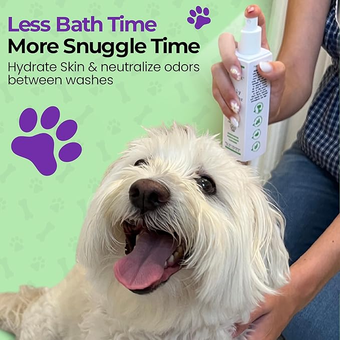 Luxury Daily Dog Deodorant & Grooming Spray – Long-Lasting, Odor Eliminating Pet Deodorizer Spray for Dogs’ Coat & Skin – Gentle & Clean, Irresistible Fresh Spa Scent 5.07 Fl oz.