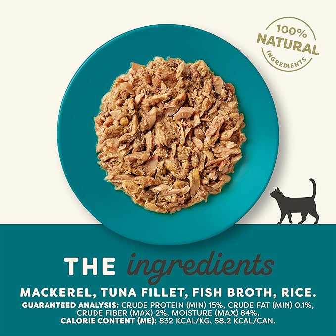 Applaws Natural Wet Cat Food, 24 Count, Limited Ingredient Canned Wet Cat Food, Ocean Fish in Broth, 2.47oz Cans